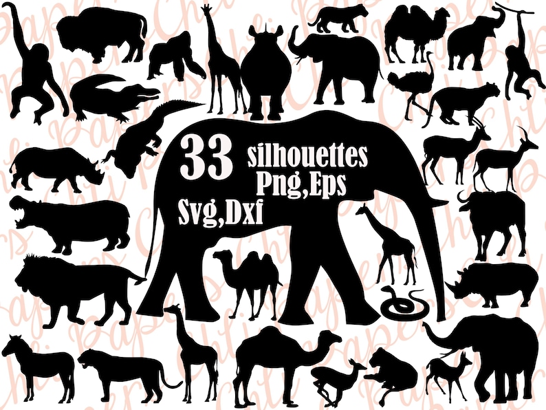 Download Safari Animals Clipart African Animal Svg Wild Animals Svg Animals Cut File Aimal Cutting File Animal Vector Safri Animals Silhouette Svg Clip Art Art Collectibles