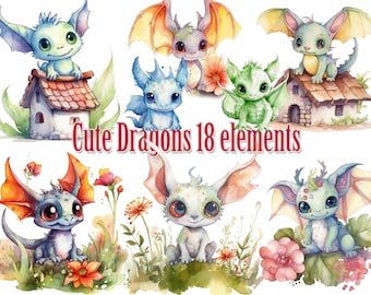 Cute baby Dragon Png,Watercolor baby dragon clipart,Dragons Clipart,Kids clipart,Dragon Sublimation,little dragons png,Dragon clip art