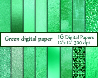 Mint digital paper: "METALLIC GREEN PAPER" Mint green textures  Mint glitter background Green foil digital paper Digital Mint Foil paper