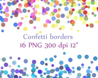 Confetti Borders clipart: "CONFETTI CLIPART" Digital Confetti Confetti Overlay Party confetti clipart Invitattion clipart polka dots clipart