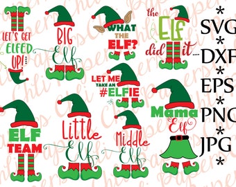 Paquete elfo Svg: "CHRISTMAS BUNDLE SVG" Déjame tomar una elfie svg, pequeño elfo svg, lo que el elfo Svg, elfo equipo Svg, el elfo lo hizo Svg,Cricut Svg