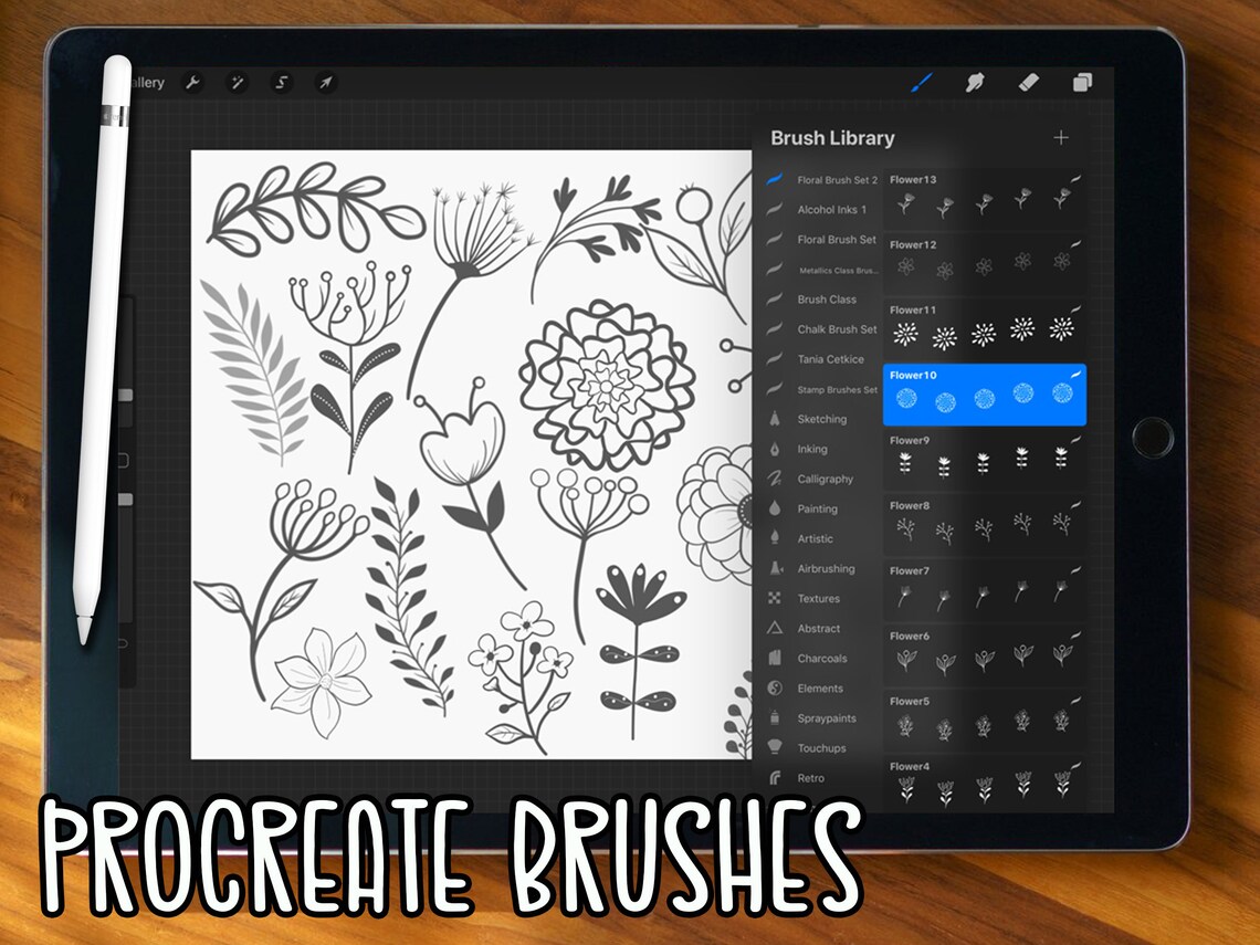 Procreate Botanical Brushes: "procreate FLORAL Brushes" Stamp Brushes ...