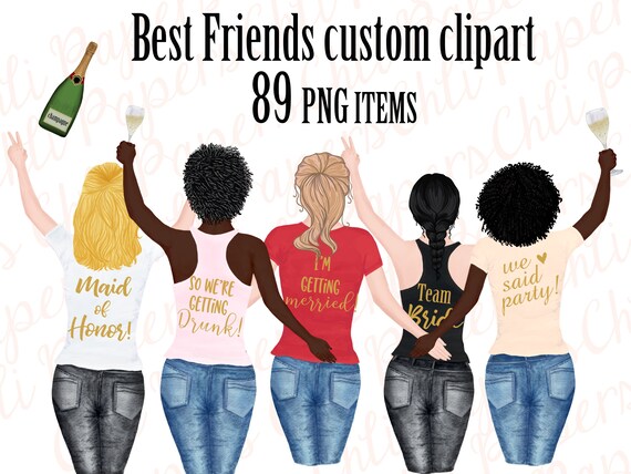 Download Girl Best Friend Clipart Bachelorette Party Girls Clipart Etsy