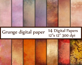 Grunge texture Paper: "GRUNGE DIGITAL PAPER" Rustic digital paper distressed paper Vintage digital paper shabby textures Grunge Feel paper