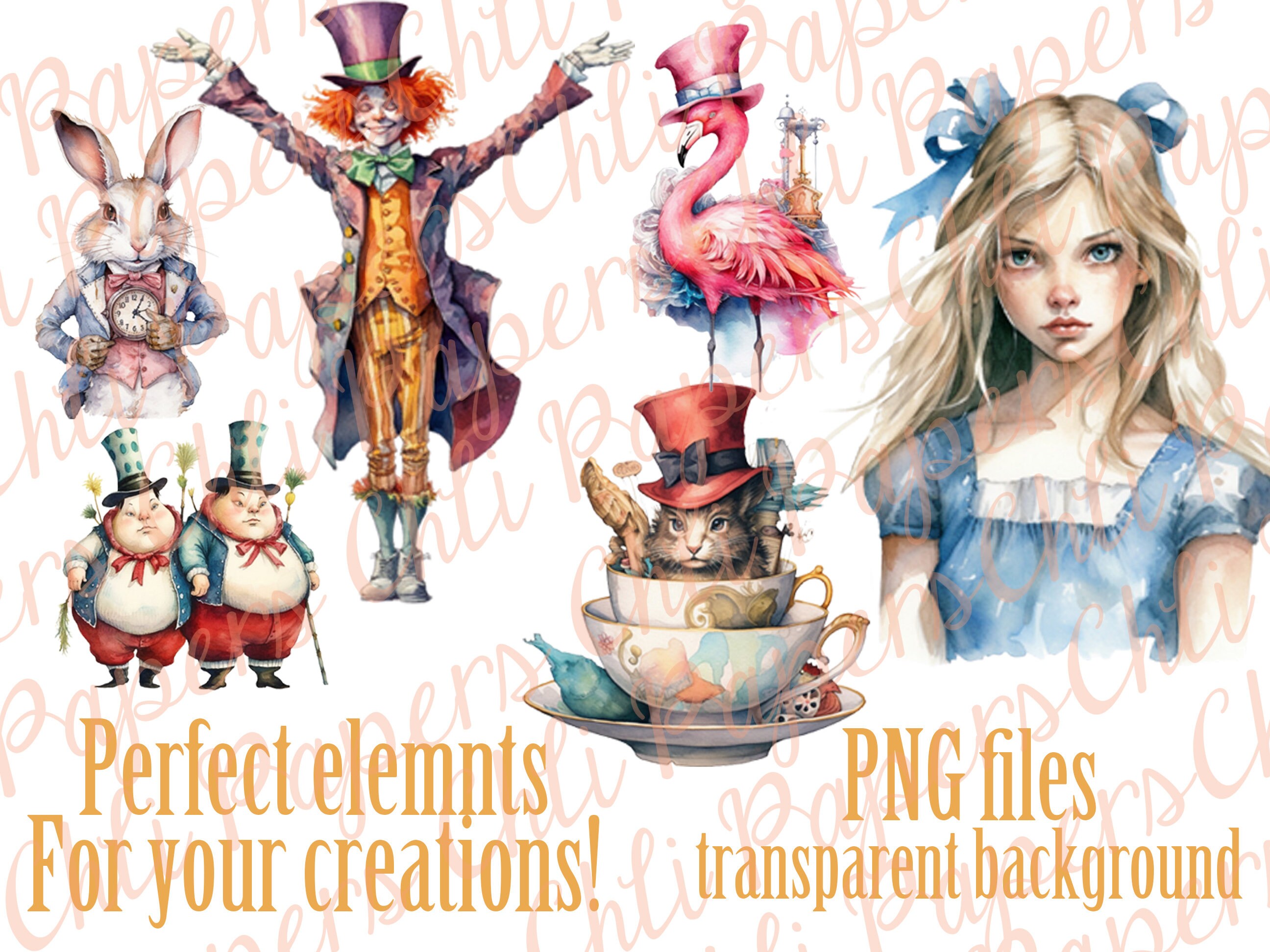 Alice in Wonderland Clipart,fantasy Clipart,fairytale Clipart,mad ...