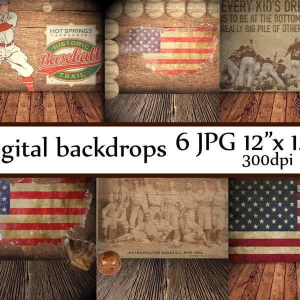 Baseball digital backdrops: "DIGITAL BACKDROP" Digital background Vintage Baseball backgrounds backdrop room  photography backdrop