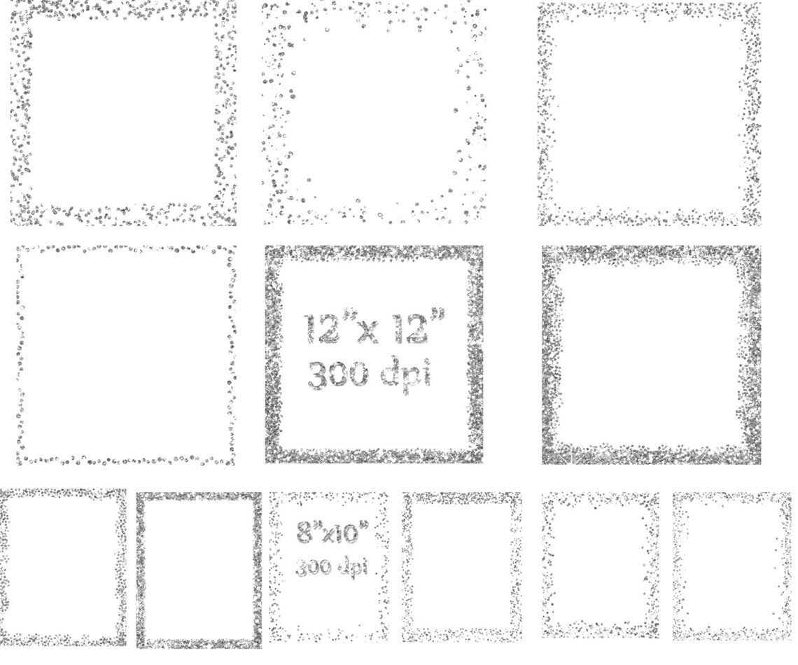 Silver Confetti Frames silver Frames Glitter Etsy