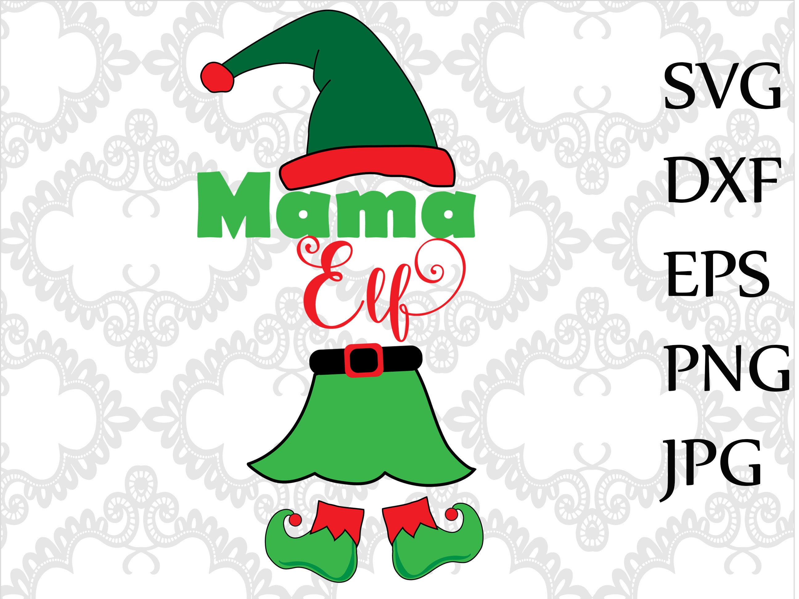 Download Mama Elf SvgChristmas SvgWinter SvgElf Svg filesSilhouette ...
