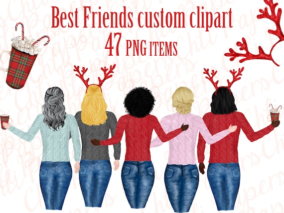 Girl Best Friend Clipart Christmas Clipartholiday Etsy Girl Best Friend Clipart Christmas Clipartholiday Etsy
