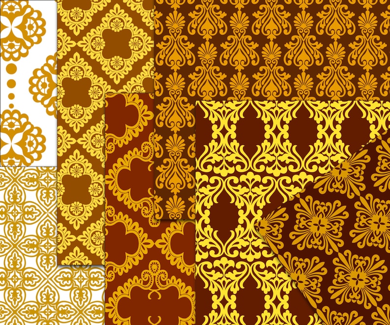 Damask Digital Paper DAMASK PAPER Damask Background Paper Damask Printables Damask Textures Vintage Damask Wallpaper instant download