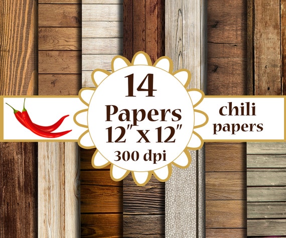 Vintage Holzziegel-Scrapbooking Papier – 36 Blatt, 30,5x30,5 Cm, 180 G/m², 12 Designs