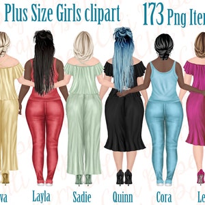 Plus size girls,Curvy girls Png,Best Friends Clipart,Fashion girls,Portret creator,BFF Mug design,Girls clipar,Bachelorette clipart,