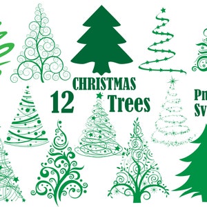 Christmas Tree Svg silhouet clipart: "PINE bomen CLIPART" Svg Vector Clipart Xmas boom Hollyday Clipart kerstboom scrapbooking dxf