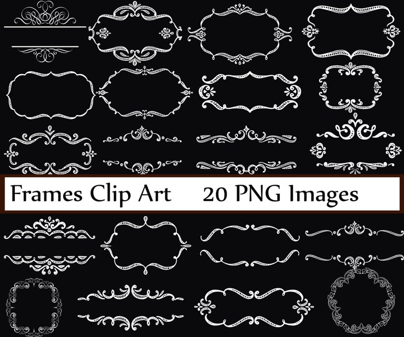 Chalkboard frame clipart FRAME CLIP ART Vintage frames Wedding frames Wedding clipart Invitation clipart Diy elements wedding invites