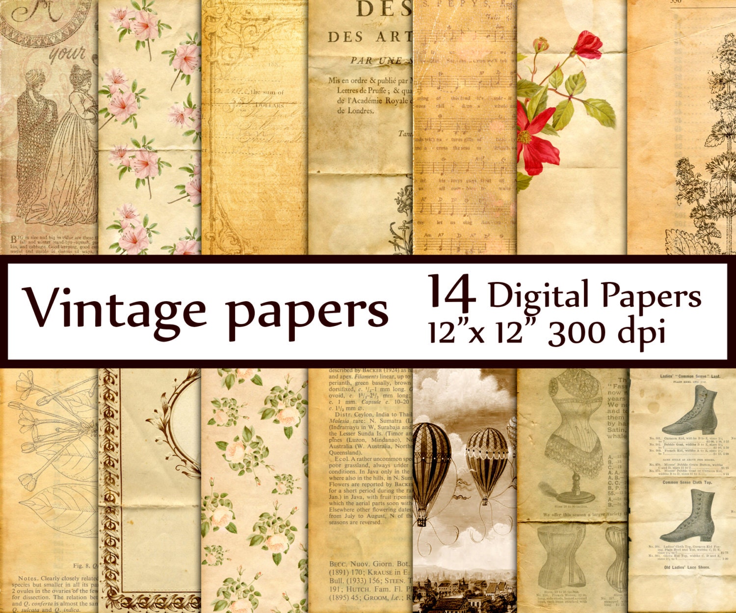 Paris Paper Pack printable vertical 8.5 x 11 inch papers paper crafting  scrapbooking journal instant download digital - 001982