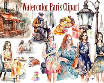 Paris clipart,Watercolor Paris Clipart,Paris Café Clipart,Paris Sublimations,Streets of Paris clipart,Floral Eiffel Tower,French food Png