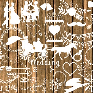 Chalkboard wedding clip art: &quot;WEDDING CLIPART&quot; shabby chic wedding wedding invitation vintage clipart chalkboard clipart Instant download