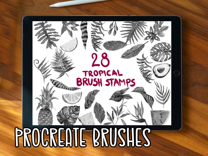 Procreate Tropical Brushes: "procreate FLORAL Brushes" Stamp Brushes ...