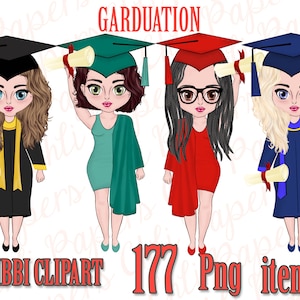 Graduation girls,Chibi Graduation,Chibi girls,Graduation Clipart,Graduation students,Graduation gowns,Sublimation Design,Girls clipart