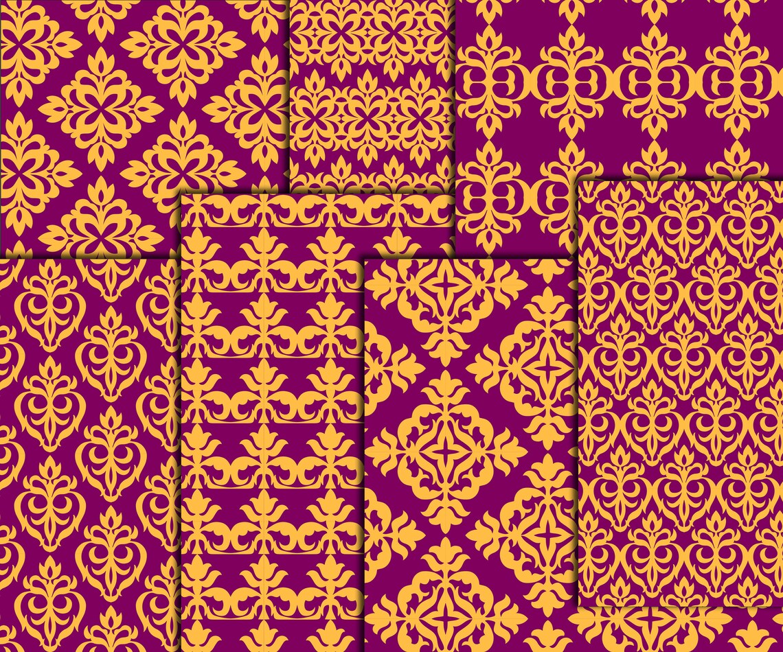 Damask Digital Paper DAMASK PAPER Damask Etsy