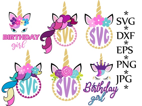 Download Bundle Unicorn SvgUnicorn Monogram svgBirthday Unicorn | Etsy