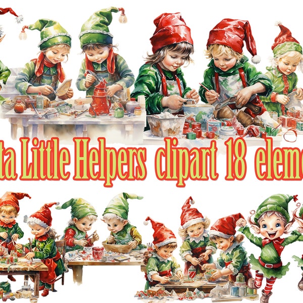 Christmas Elves Clipart,Christmas Clipart, Elf Workshop png,Santa's Little Helpers,Christmas elf png,Christmas graphics,Cute Elf clipart