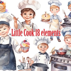 Cute little chef clipart,Cooking clipart,Chef Clipart, Baking boy Png,Little Chef Clip art,Cooking Sublimation,Aquarela clipart,Kids Png