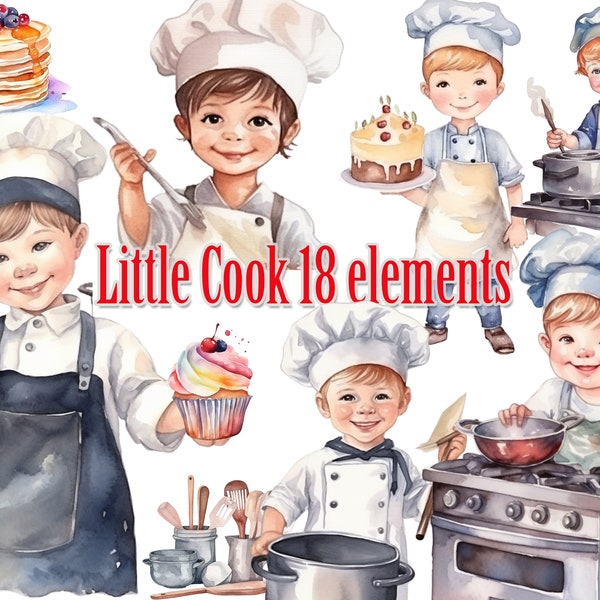 Cute little chef clipart,Cooking clipart,Chef Clipart, Baking boy Png,Little Chef Clip art,Cooking Sublimation,Watercolor clipart,Kids Png