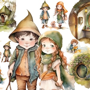 Hobbit clipart,Cute Hobbit PNG,Fantasy house,Hobbit Doors Clipart,Fairy Doors Clip Art.Magical fairy house clipart,Hobbit illustrations,