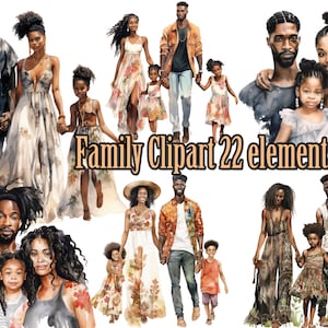 Imágenes Prediseñadas de la familia, imágenes prediseñadas del día de la madre, imágenes prediseñadas del día del padre, familia afroamericana png, padres con hijos, vida de mamá negra png, mamá papá niños Png