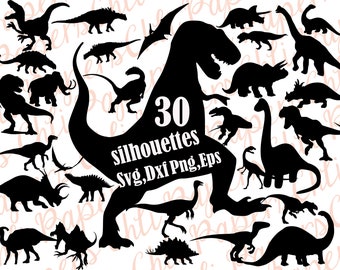 Dinosaurs Silhouettes Svg: "DINOSAURS CLIPART" Dinosaur vector,Dinosaur cut files,Dino Vinyl design,Dinosaur Party,Cricut file,Cameo explore