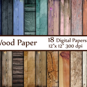 木製デジタルペーパー: 「WOOD PAPER」木製背景 シャビーシックな木製ペーパー背景 木製スクラップブックペーパー 素朴な木製ペーパー 即時ダウンロード