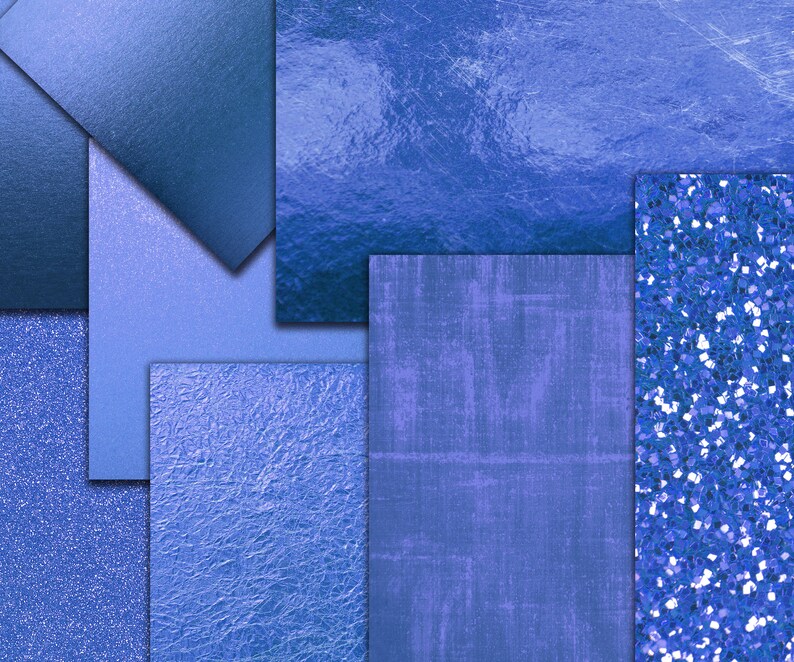 Blue Metallic digital papers BLUE GLITTER PAPERS Etsy