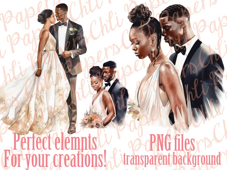 May include: Two couples in wedding attire. The women are wearing white dresses with gold accents. The men are wearing black suits with white shirts and black bow ties. The couples are looking at each other with love and affection.