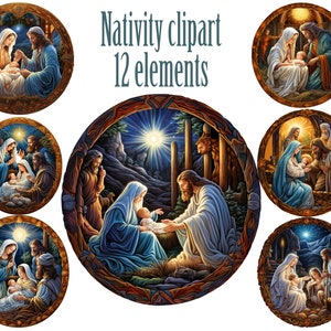 Nativity digital clipart,Nativity Scene PNG,Christmas Nativity Set,Birth of Jesus Prints,Three wise man printable,Christmas Jesus,Baby Jesus