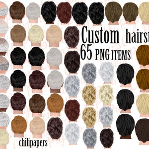 Peinados personalizados Clipart,Clipart de pelo,Clipart de pelo de hombre,Peinados grises,Peinados de niños,Cliparte de cabeza calva, Pelo corto,Peinados de hombre viejo