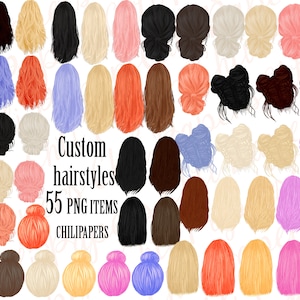 Custom Hairstyles Clipart,Hair clipart, Womans Hair Clipart,Bridesmaid Clipart,Girls clipart,Long Hair, Short Hair,Planner Clipart,Stickers