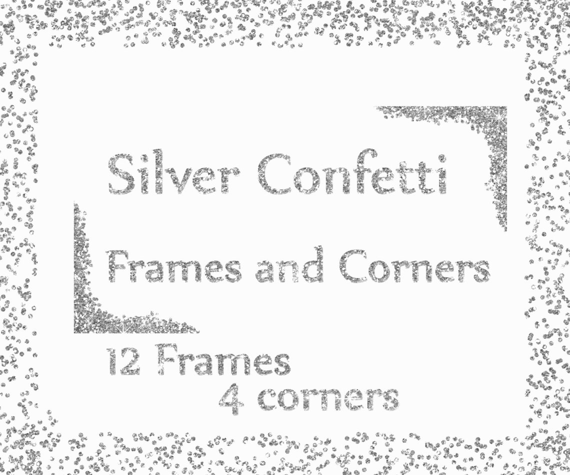 Silver Confetti Frames silver Frames Glitter Etsy