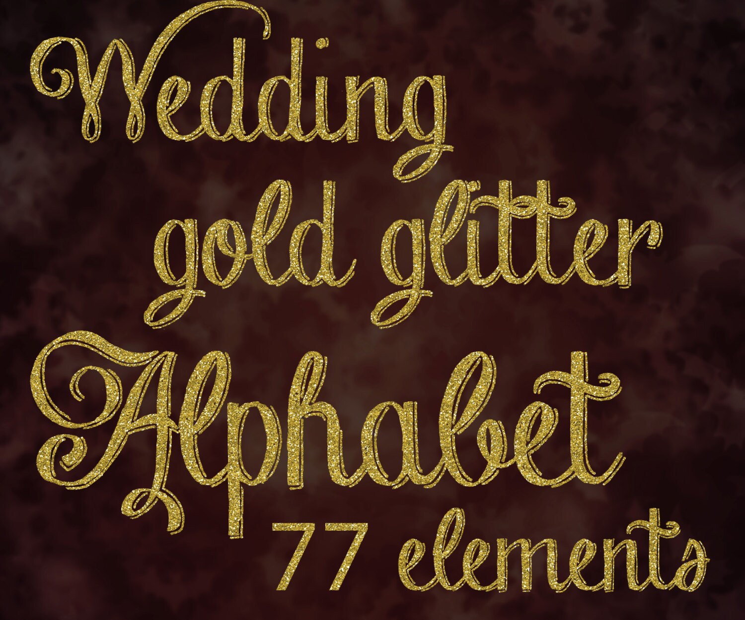 Gold Glitter Alphabet Clipart: ALPHABET CLIP Art - Etsy