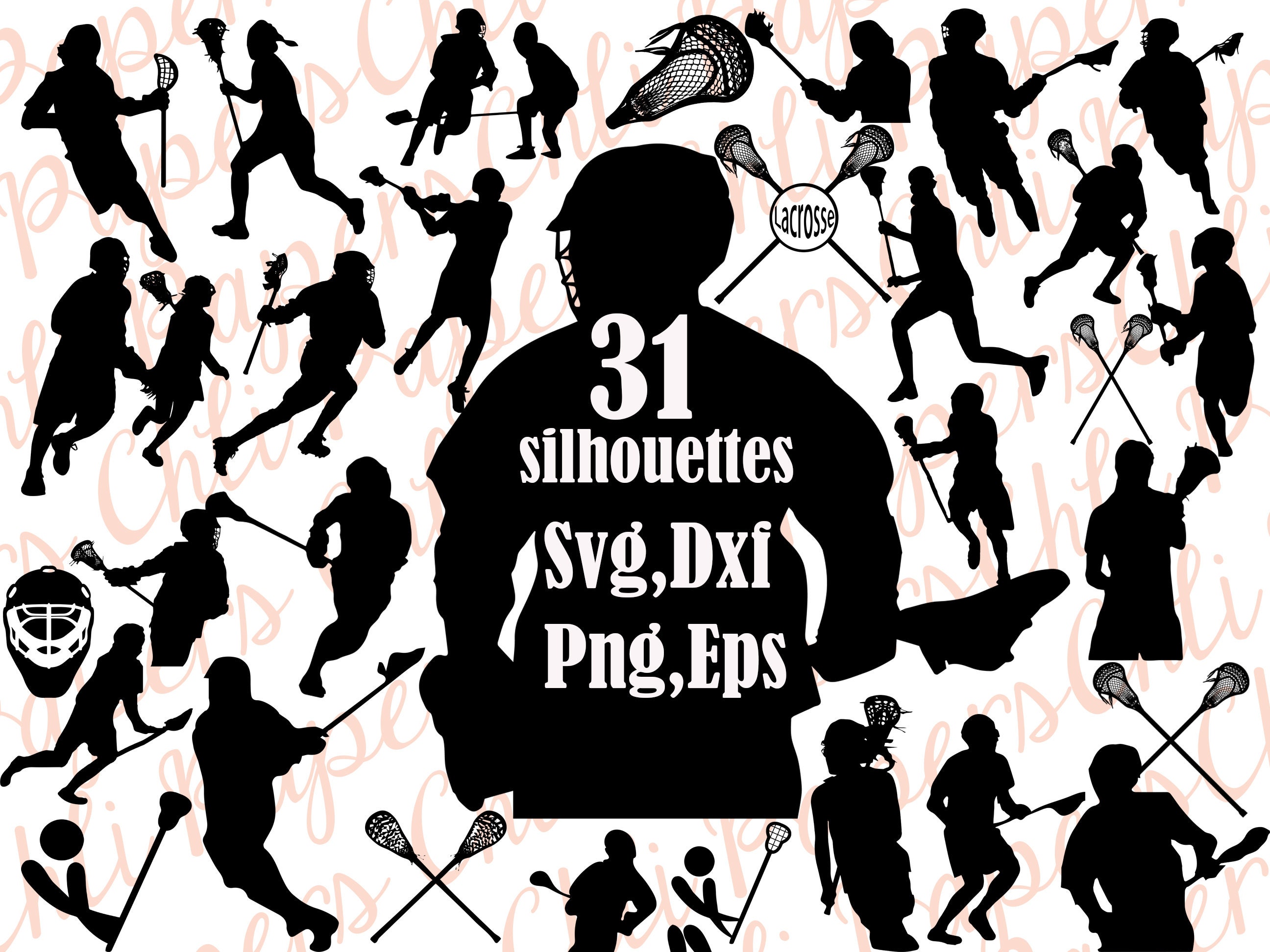 Lacrosse Silhouettes Svg LACROSSE CLIPART Etsy