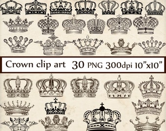 Crown Clipart: "CROWN CLIP ART" Royal Crown Clipart Crown Silhouette Clipart black crowns princess clipart  Digital Crowns Clip Art