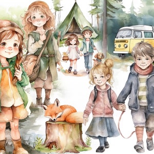 Camping clipart, Best friend clipart,Kids clipart,Kids outdoor,Forest Camping Clipart,Camp Life,Tent clipart,Outdoor clipart,Travel clipart