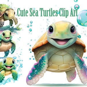 Meeresschildkröte Clipart, niedliche Baby Schildkröte, Kinderzimmer Kunst, Baby-Dusche-Grafiken, Meerestiere, niedliche Meeresschildkröte, Tiere PNG, Meerestiere PNG, niedliche Schildkröte