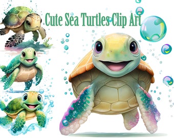 Sea Turtle clipart, Cute baby turtle,Nursery Art,Baby Shower Graphics,Ocean Animals,Cute Sea Turtle,Animals PNG,Sea Animals PNG,Cute Turtle