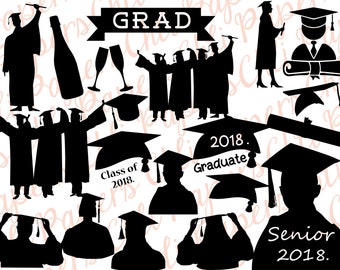 Graduation Silhouette Svg,Graduation cut file,Class of 2018,Graduation clipart,Graduate svg,Graduation Hat svg,Cameo Cricut Svg,Graduate dxf