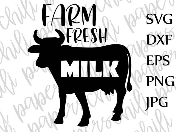 Farm Fresh Milk Cow SVG Cut File