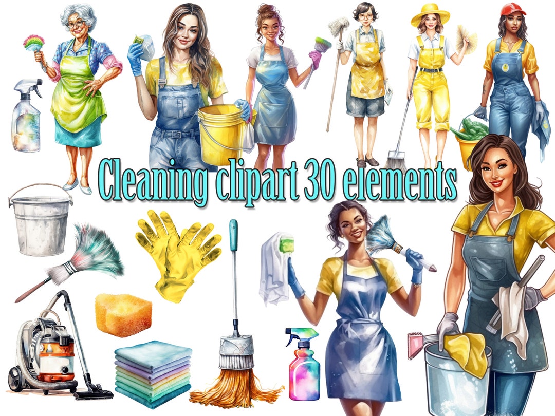 Cleaning Girl Clipart,cleaning Lady Png,maid Service,housekeeping Clipart,household Chores