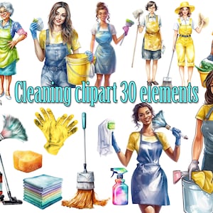 Nettoyage fille clipart, femme de ménage Png, service de ménage, ménage Clipart, tâches ménagères, fournitures de nettoyage Png, aspirateur clipart, corvées png
