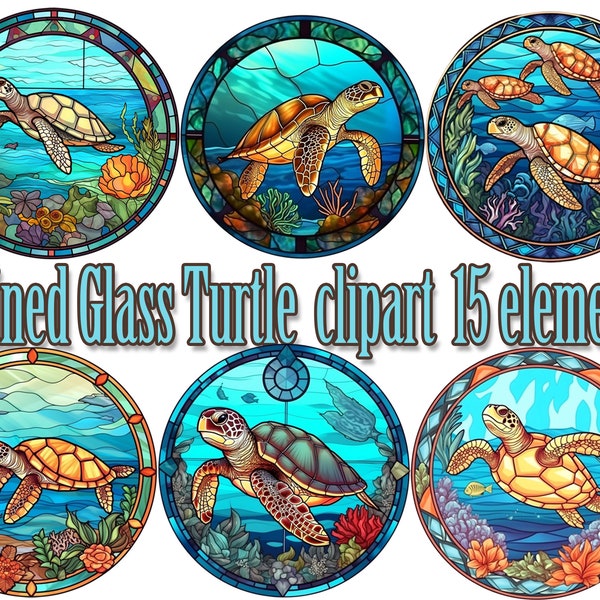 Stained Glass Turtle,Stained Glass Clipart,Turtle Clipart, Stain glass Png,Turtle,Sublimation,Turtlel stickers,Turtles clip art, Sea turtles