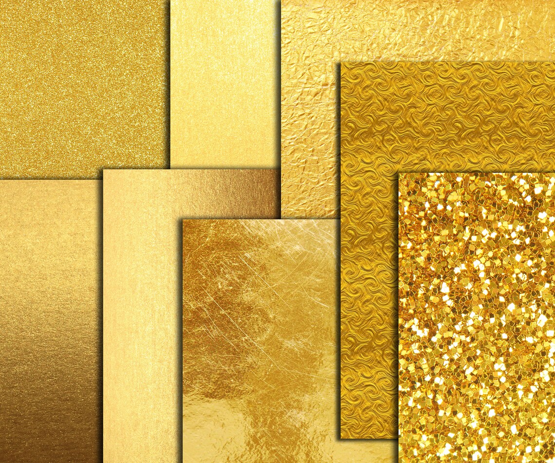 Gold Foil Digital Paper gold DIGITAL Paper Etsy